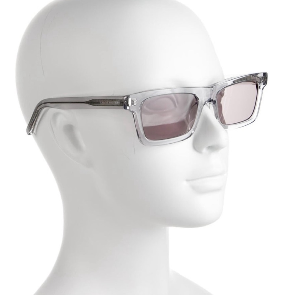Saint Laurent Transparent Sunglasses with Pink Tint
